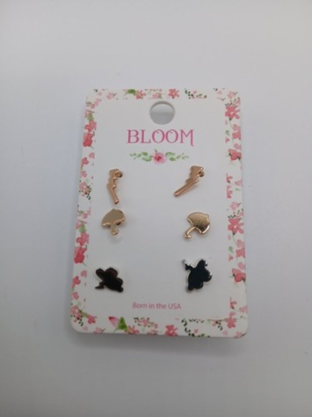 Bloom Fashion Stud Earrings - 3 Pairs (lightning rod, umbrella and cloud)